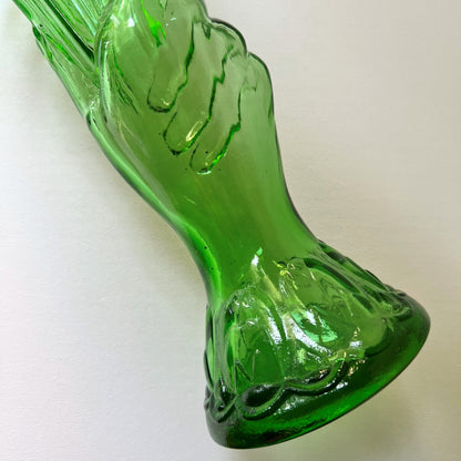 【Vintage】France - Legras 1930s Green Glass Hand Vase