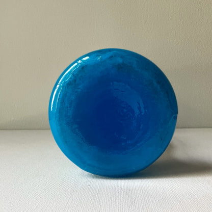 【Antique】1880s Blue Glass Hand Vase