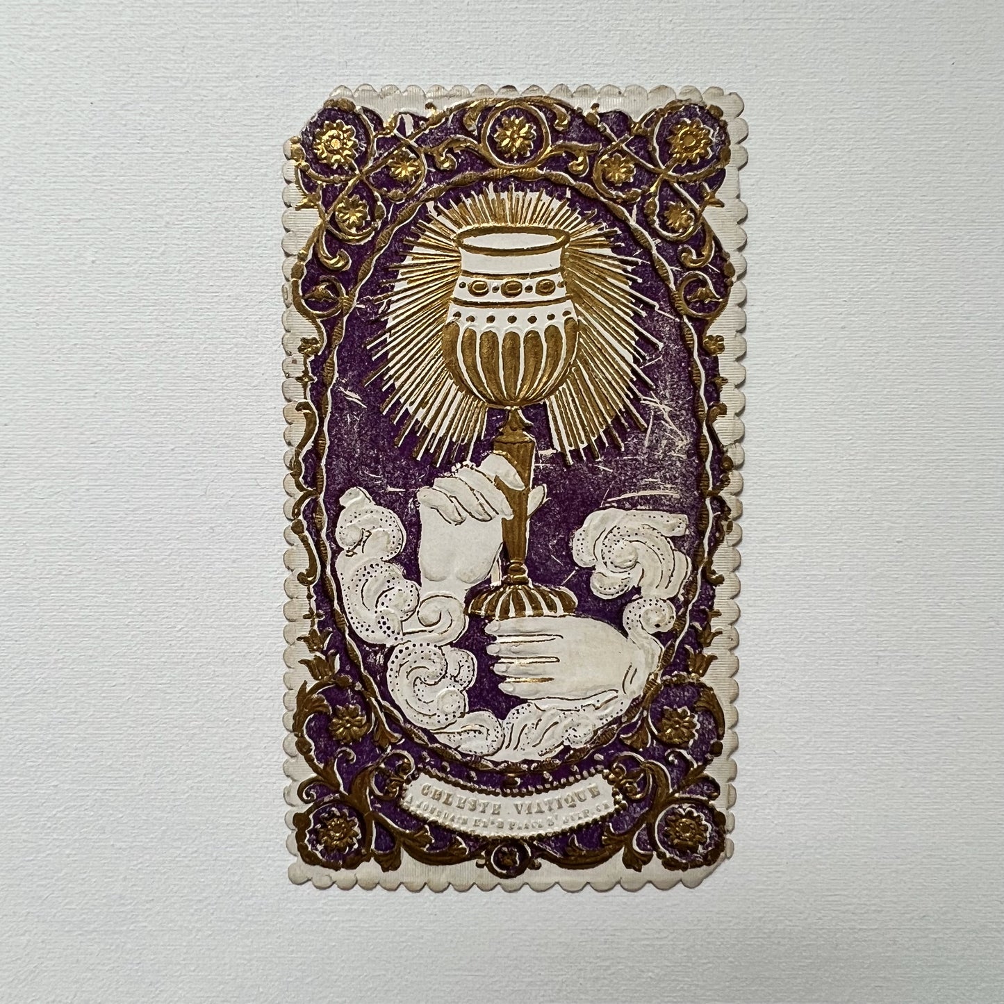 【Antique】France - 1900s Holy Card “CELESTE VIATIQUE”