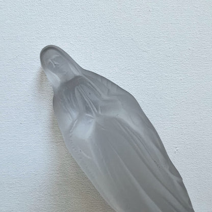 【Vintage】Czechoslovakia - 1950s Frosted Glass Maria Statue
