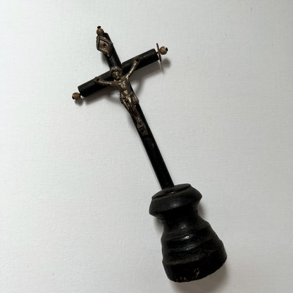 【Antique】France 1900s Wood and Metal Cross