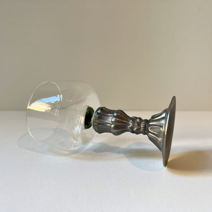 【Vintage】Germany - 1960s Wine Glass with Metal Base