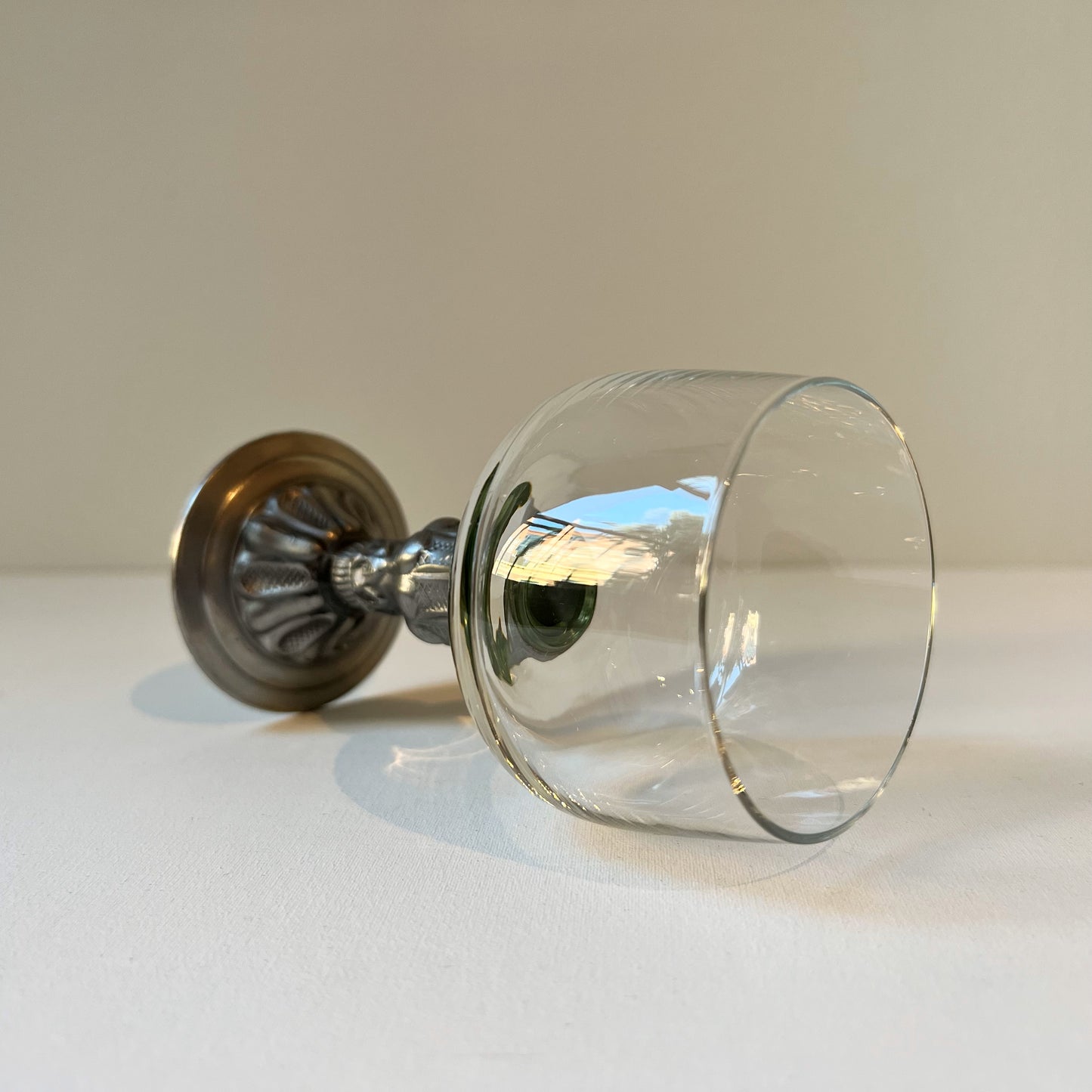 【Vintage】Germany - 1960s Wine Glass with Metal Base
