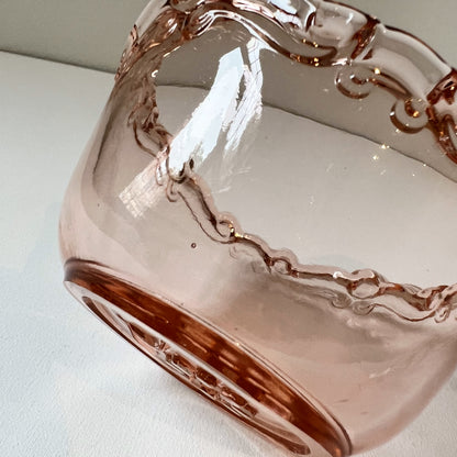 【Vintage】Germany - 1950s Art Deco Pink Glass Tray