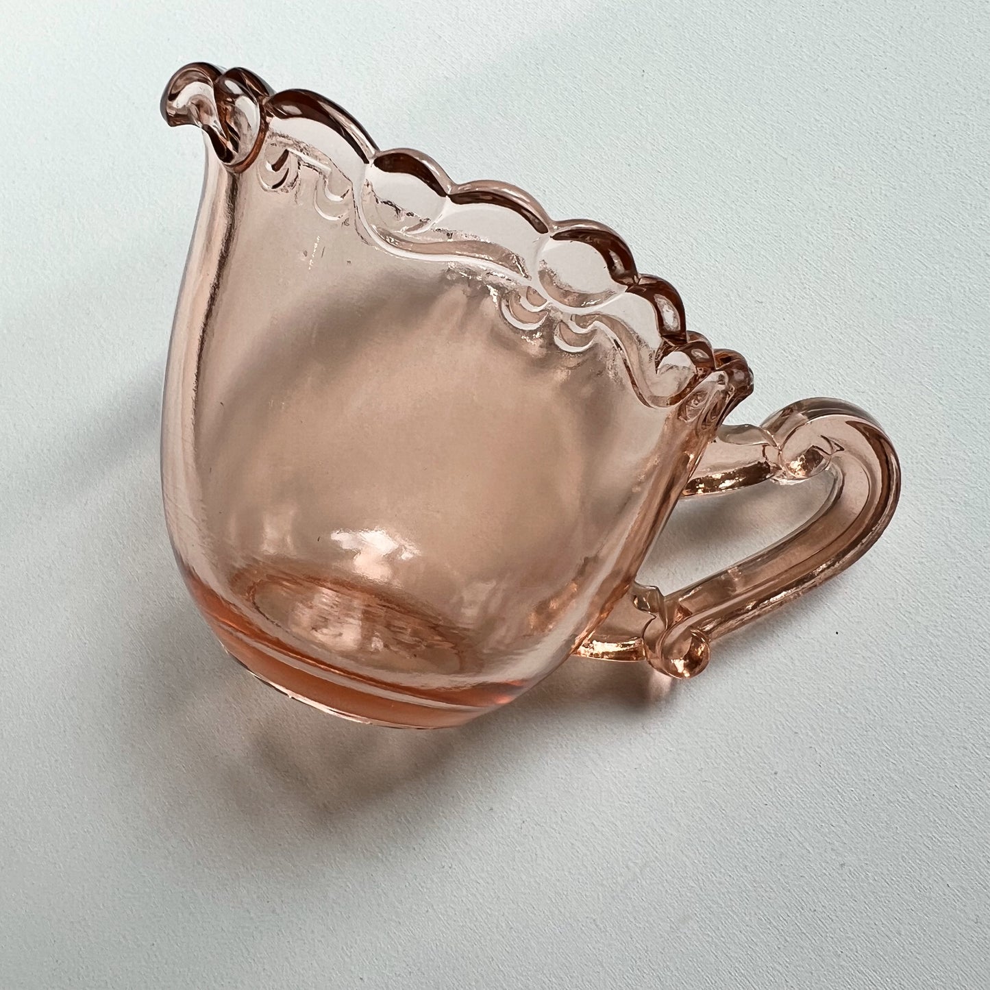 【Vintage】Germany - 1950s Art Deco Pink Glass Milk Jug