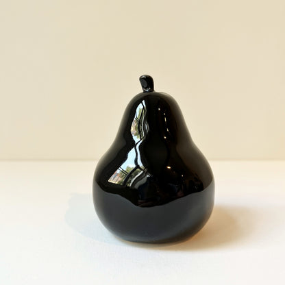 【Vintage】Germany - 1960s Black Ceramic Fruit Pear