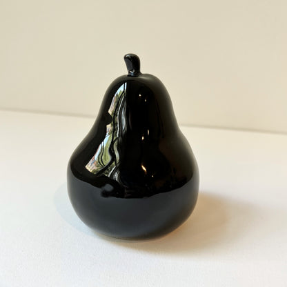 【Vintage】Germany - 1960s Black Ceramic Fruit Pear