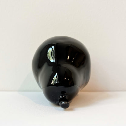 【Vintage】Germany - 1960s Black Ceramic Fruit Pear