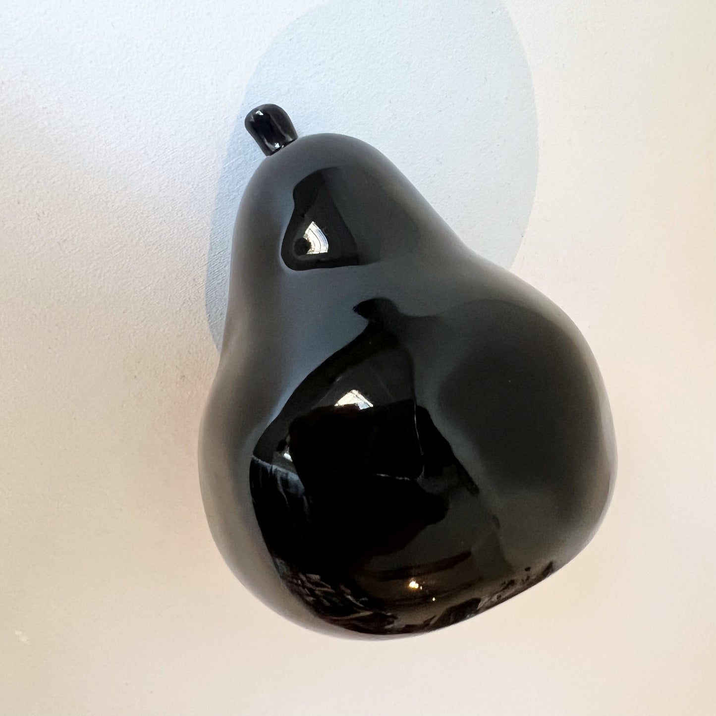 【Vintage】Germany - 1960s Black Ceramic Fruit Pear