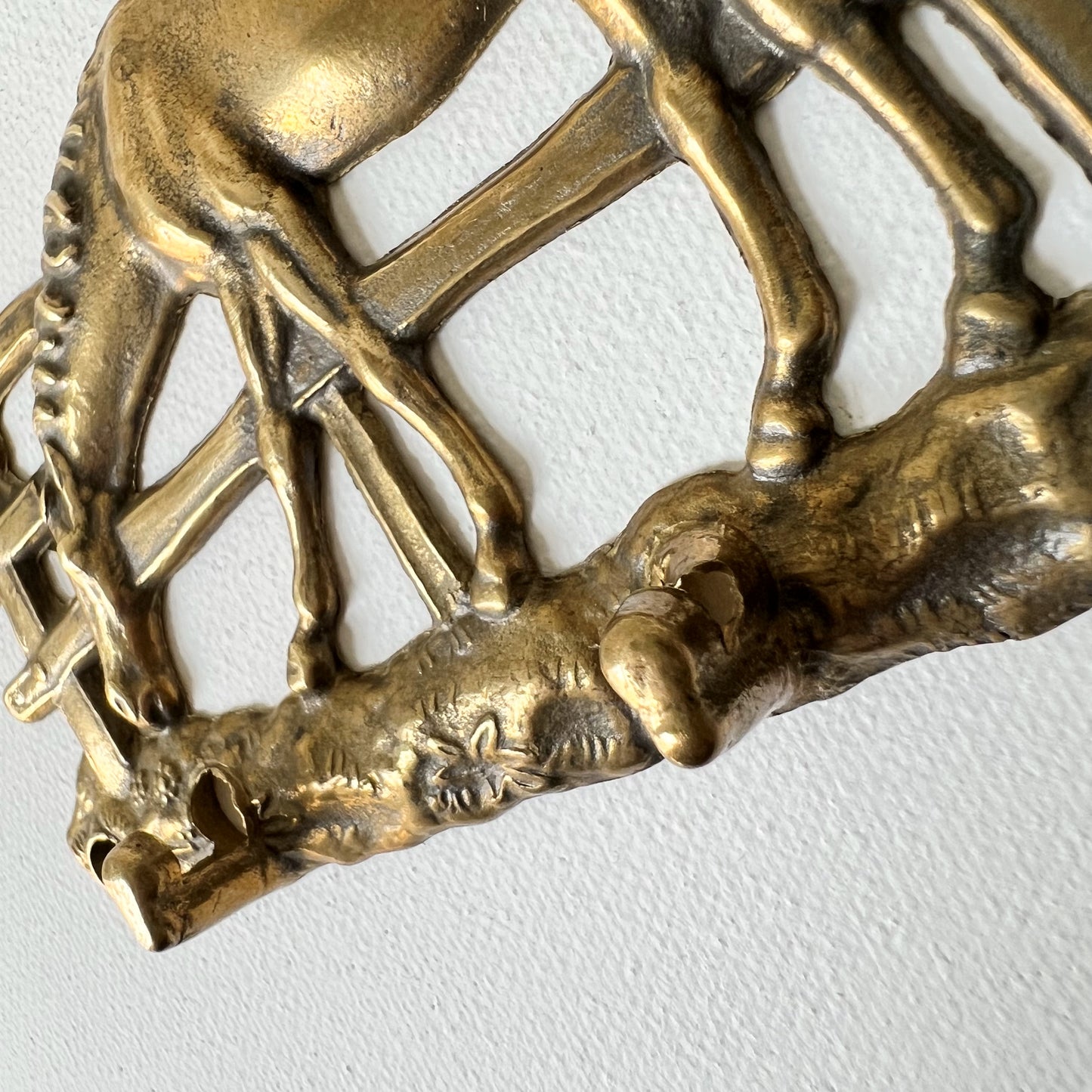 【Vintage】Brass Horse Wall Hook