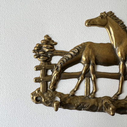 【Vintage】Brass Horse Wall Hook