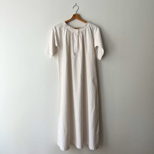 【Antique】France 1920s Long Cotton Dress