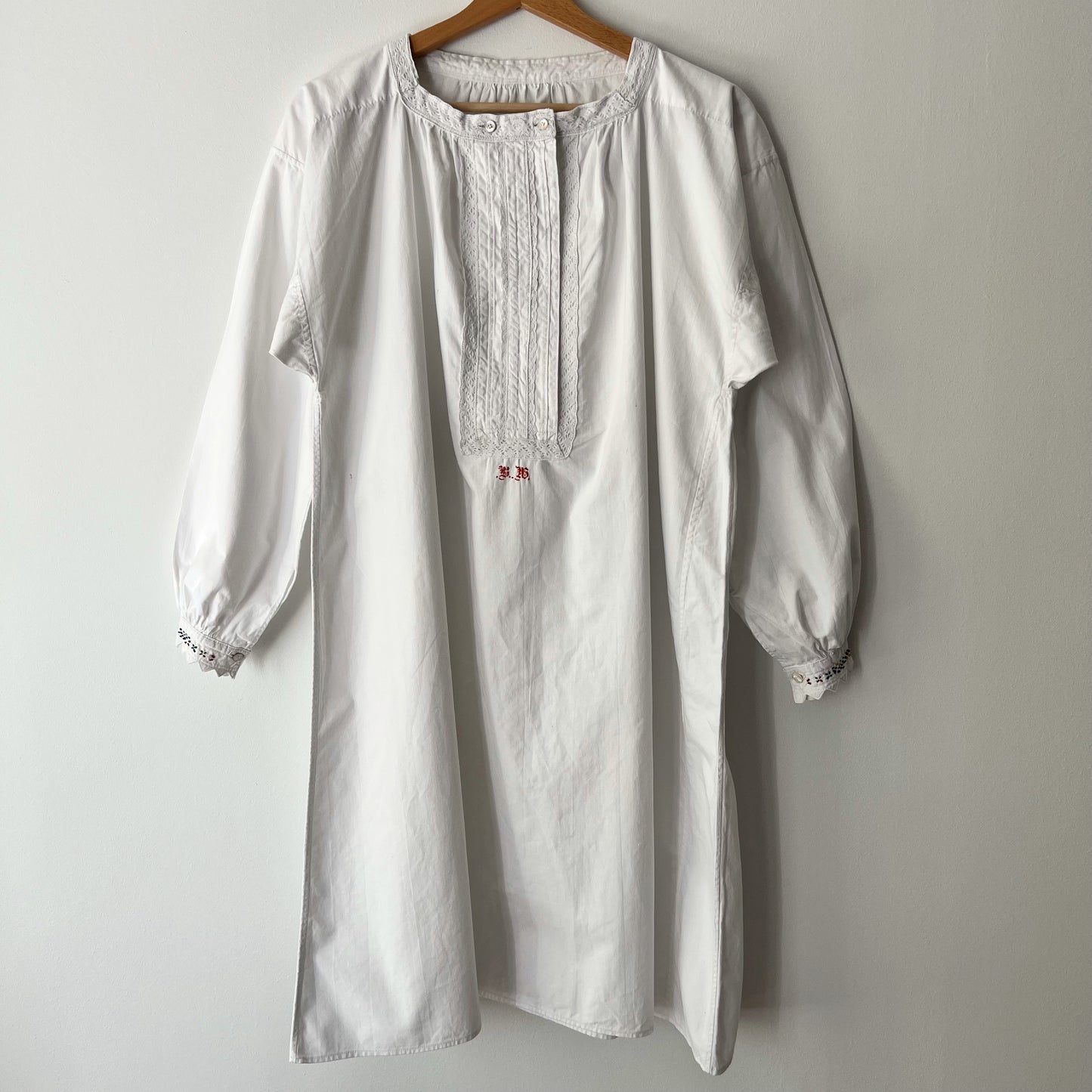 【Vintage】France - 1930s Beads Embroidery Cotton Dress