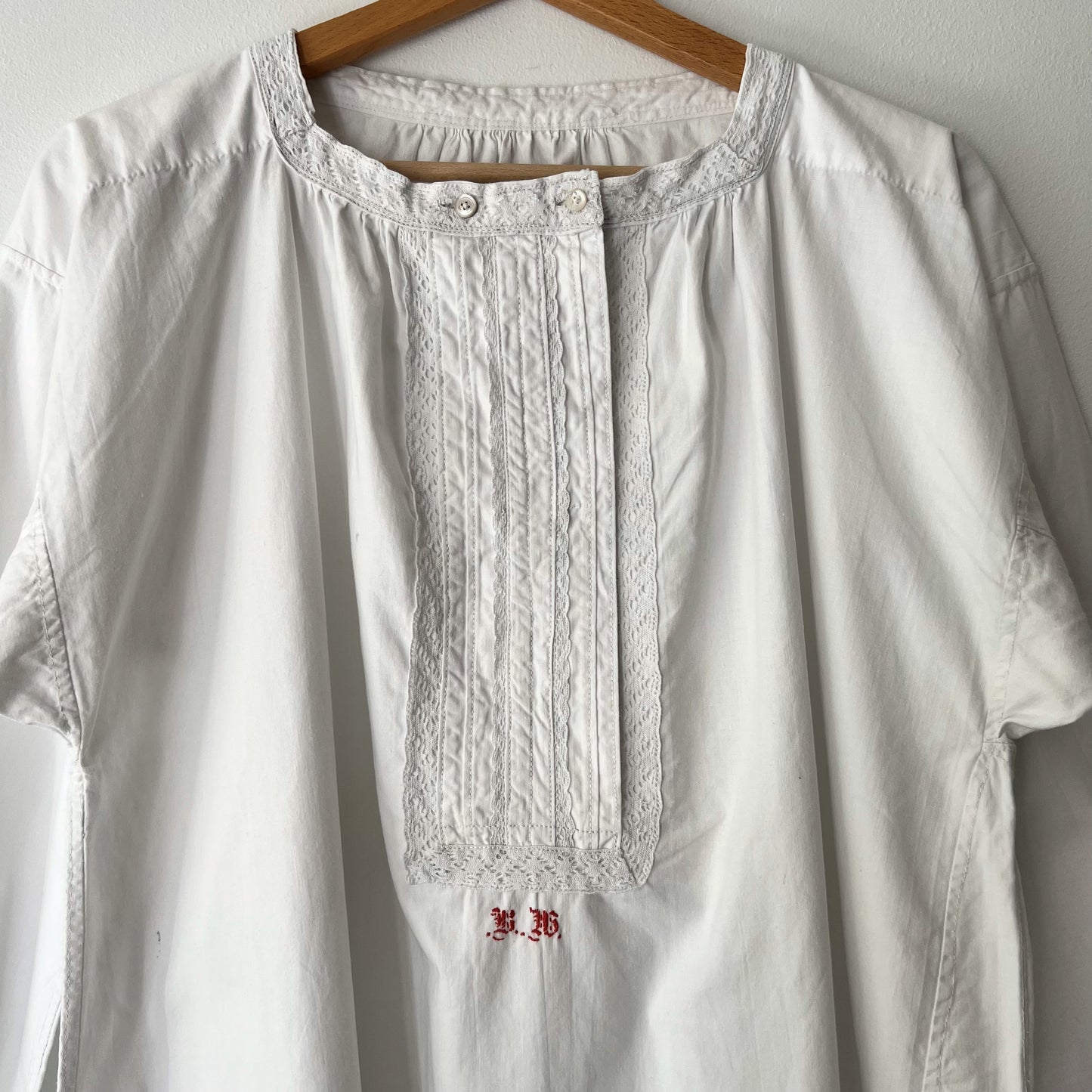 【Vintage】France - 1930s Beads Embroidery Cotton Dress