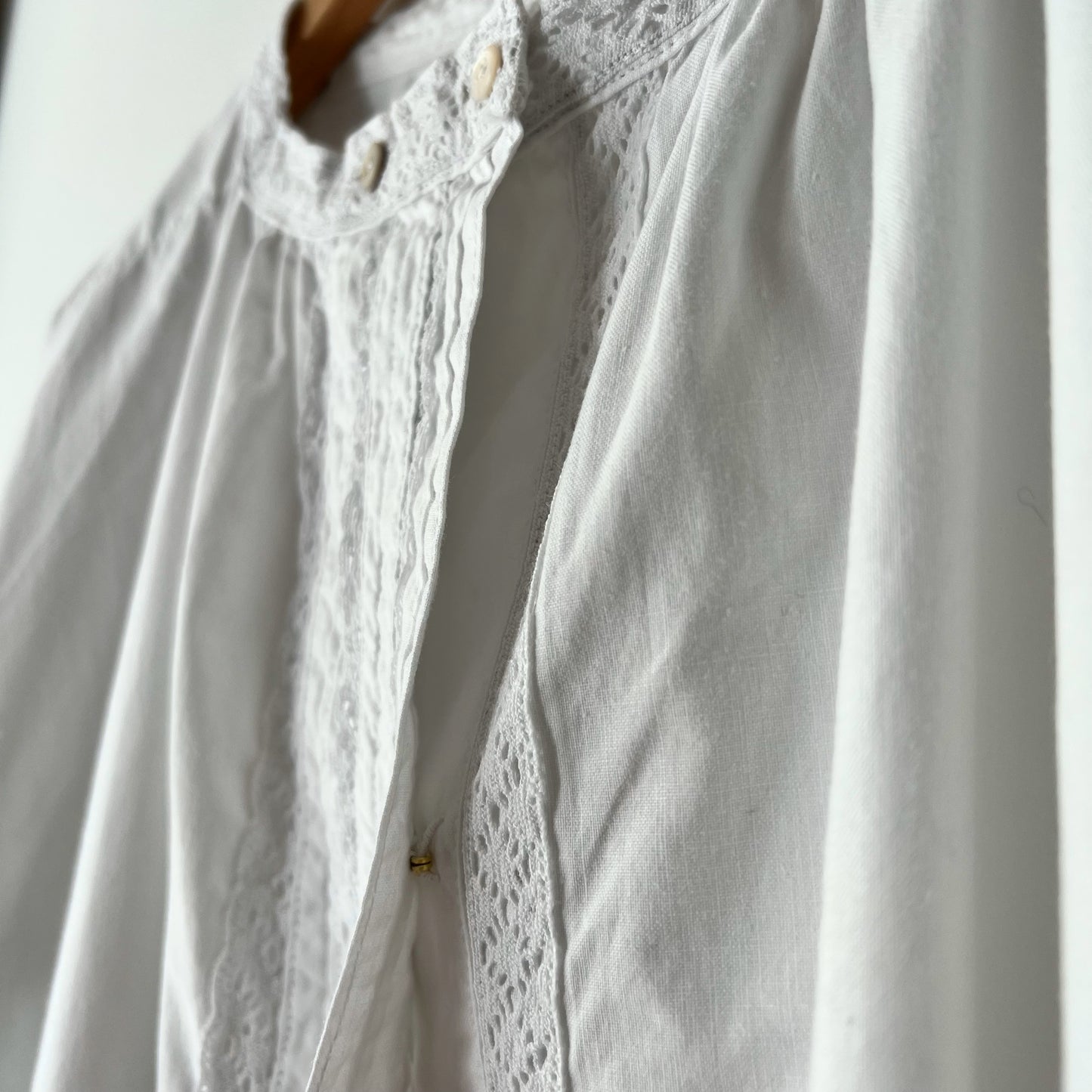 【Vintage】France - 1930s Beads Embroidery Cotton Dress