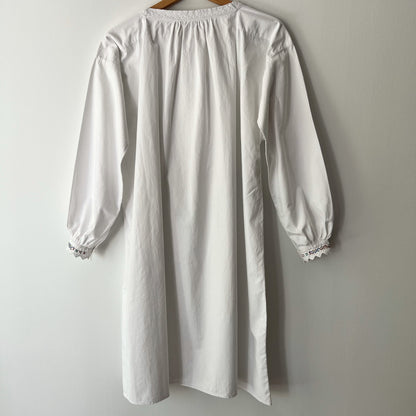 【Vintage】France - 1930s Beads Embroidery Cotton Dress