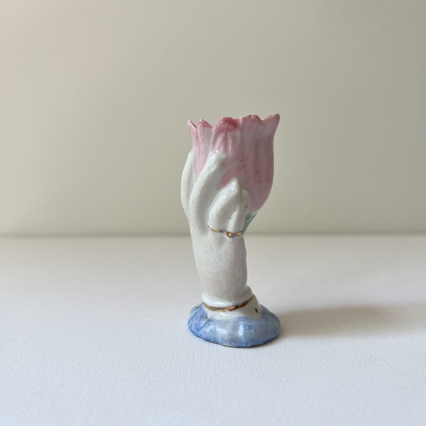 【Vintage】France - 1950s Pottery Tulip & Hand Mini Vase