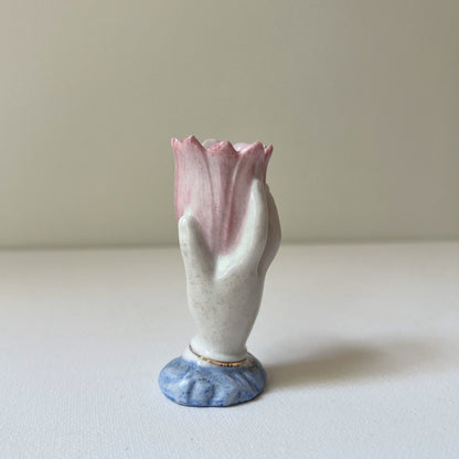 【Vintage】France - 1950s Pottery Tulip & Hand Mini Vase