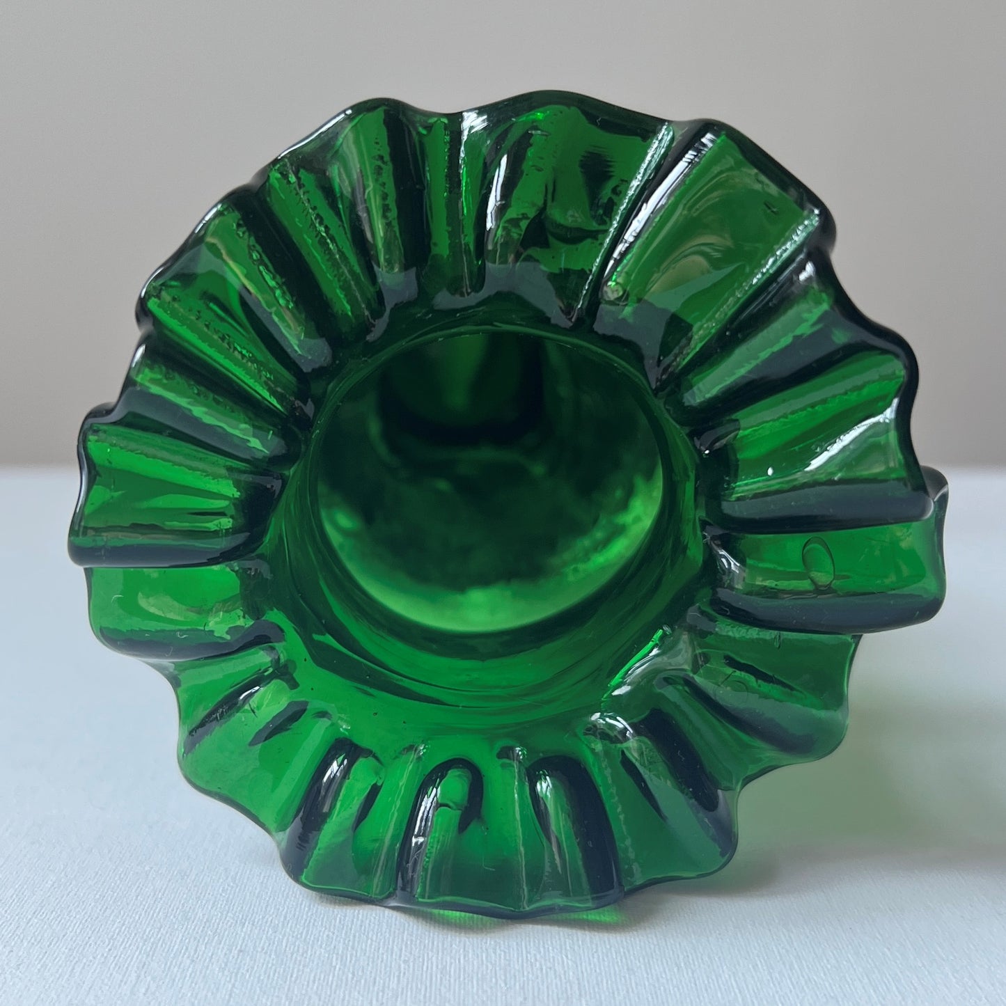 【Antique】France - 1920s Green Glass Hand Motif Vase《Special》