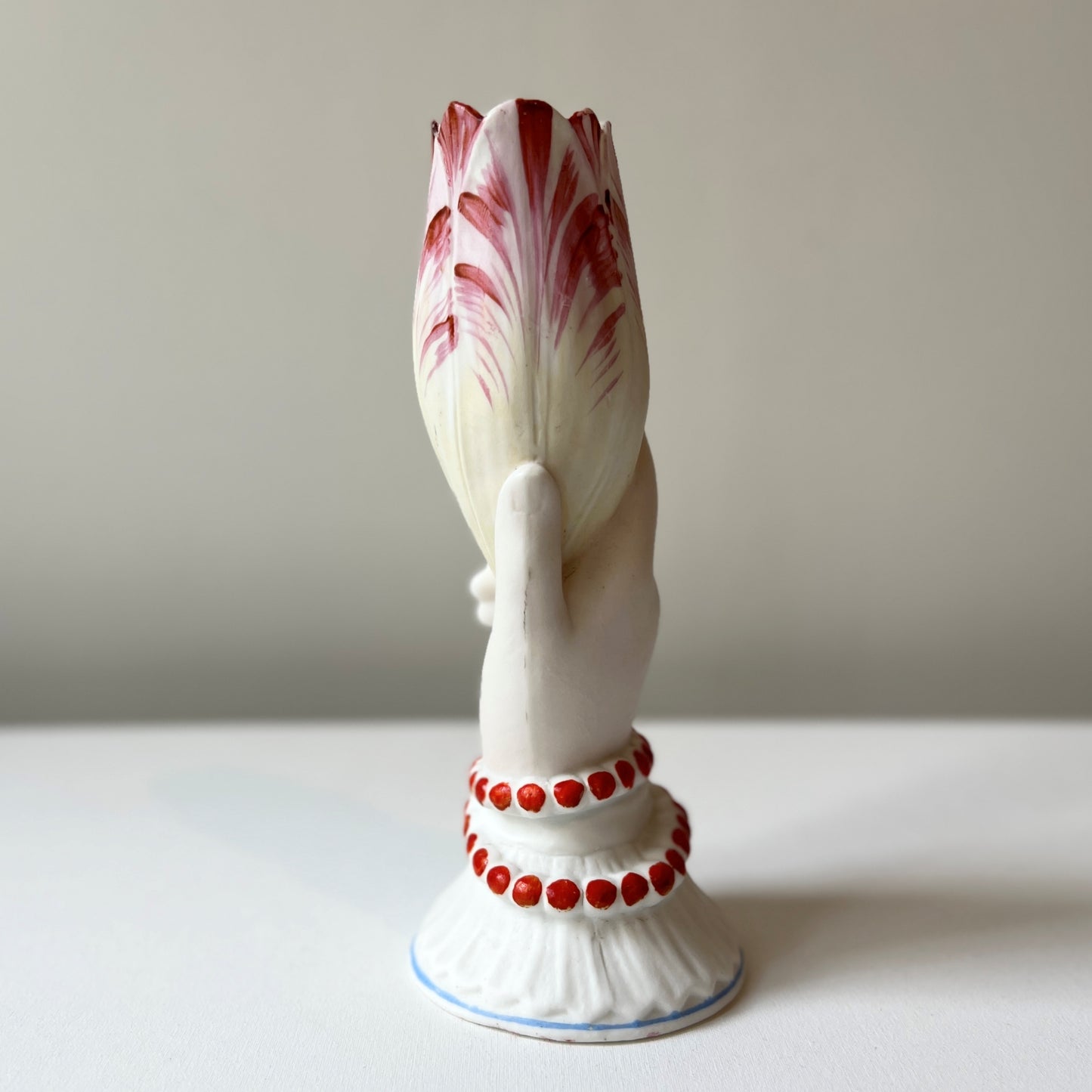 【Antique】France - 1850‐80s Hand Painted Biscuit Pottery Hand Vase《再入荷》