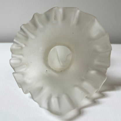 【Vintage】France - 1950-60s Satin Glass Hand Motif Vase