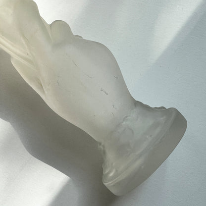 【Vintage】France - 1950-60s Satin Glass Hand Motif Vase