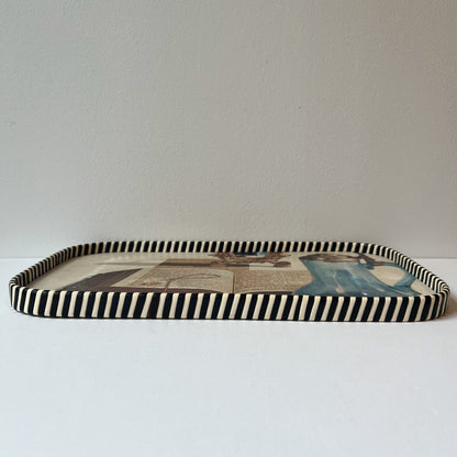 【Vintage】Germany - 1960s Mid-Century Modern Wooden Tray