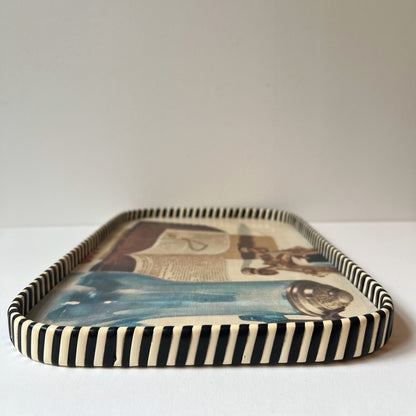 【Vintage】Germany - 1960s Mid-Century Modern Wooden Tray