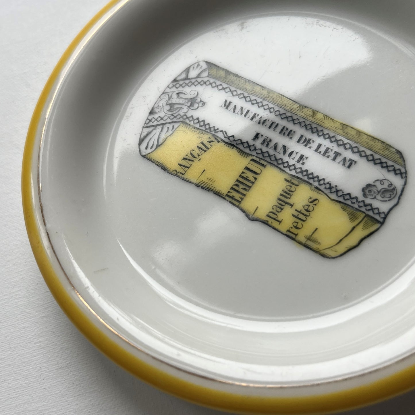 【Antique】France - 1920s Yellow Mini Plate