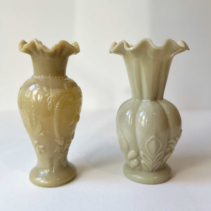【Antique】France - 1900s Opaline Glass Mini Vase Set