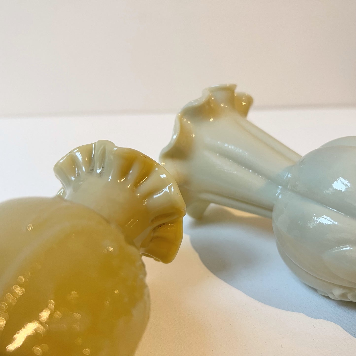 【Antique】France - 1900s Opaline Glass Mini Vase Set