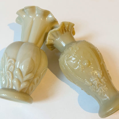 【Antique】France - 1900s Opaline Glass Mini Vase Set