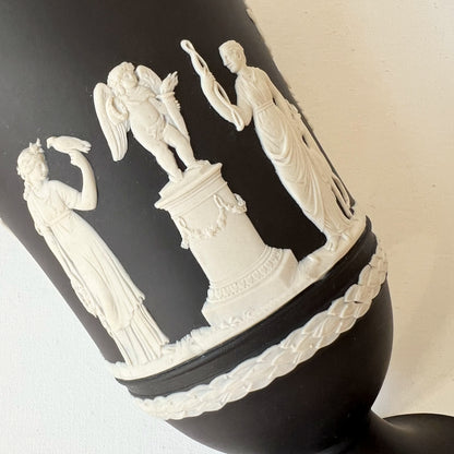 【Vintage】England - 1965s Wedgwood Black Jasperware Vase