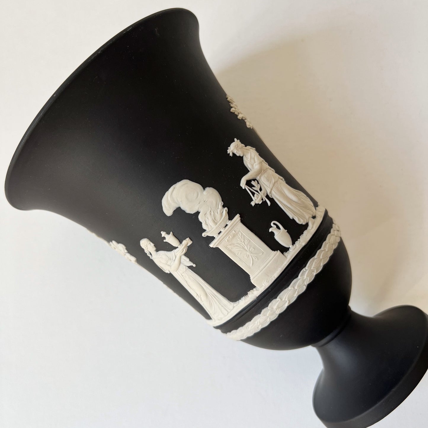 【Vintage】England - 1965s Wedgwood Black Jasperware Vase