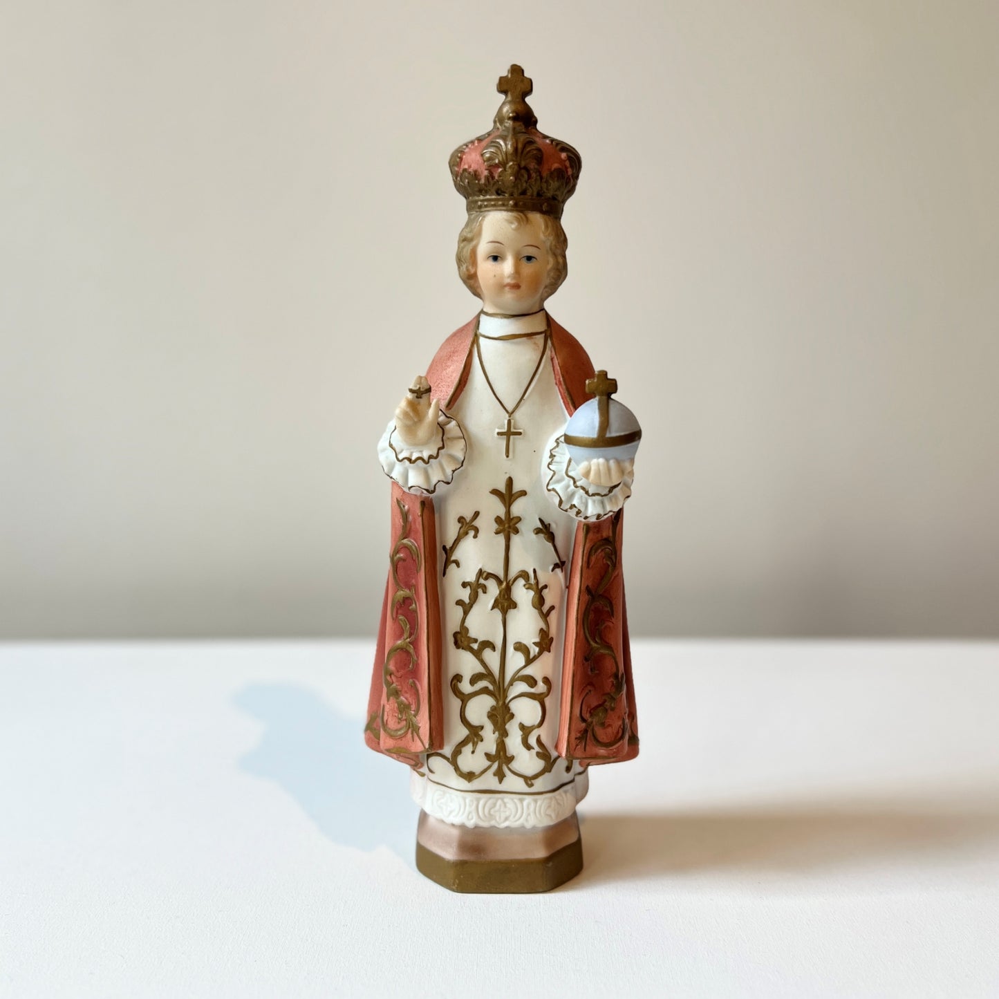 【Vintage】France - 1940s‐50s the Infant Jesus of Prague Statue（22.3㎝）