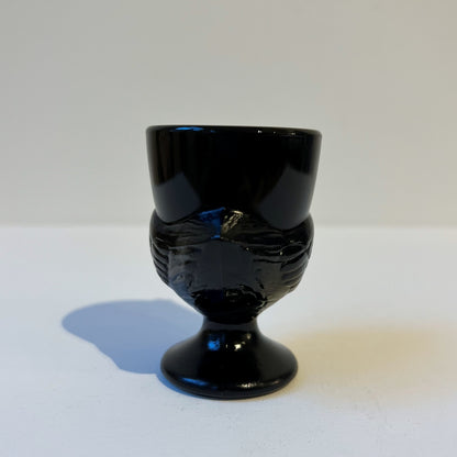 【Vintage】France - 1970s Cristal d'Arques Durand Black Milk Glass Egg Cup