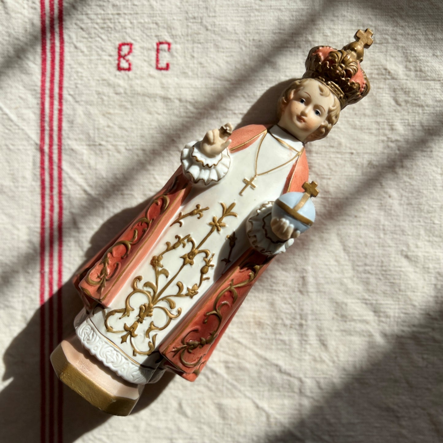 【Vintage】France - 1940s‐50s the Infant Jesus of Prague Statue（22.3㎝）