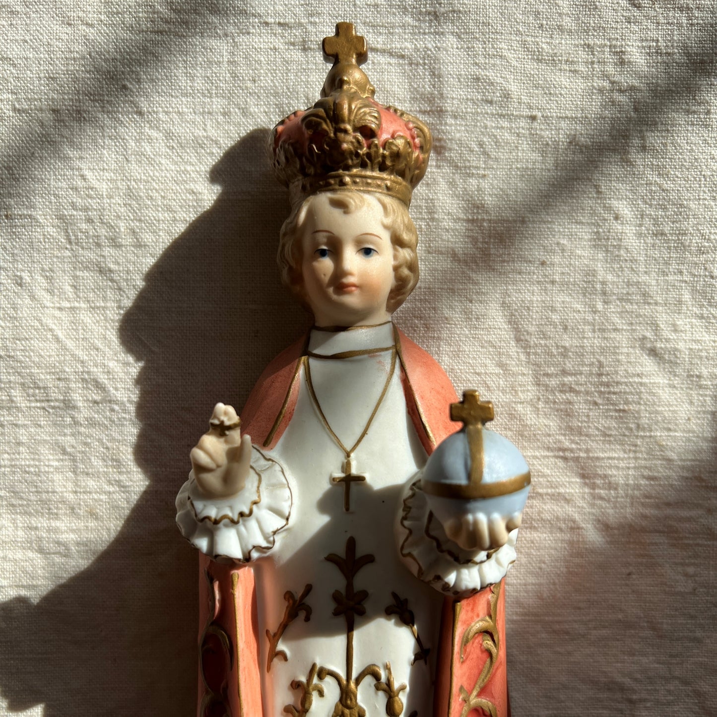 【Vintage】France - 1940s‐50s the Infant Jesus of Prague Statue（22.3㎝）