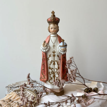 【Vintage】France - 1940s‐50s the Infant Jesus of Prague Statue（22.3㎝）