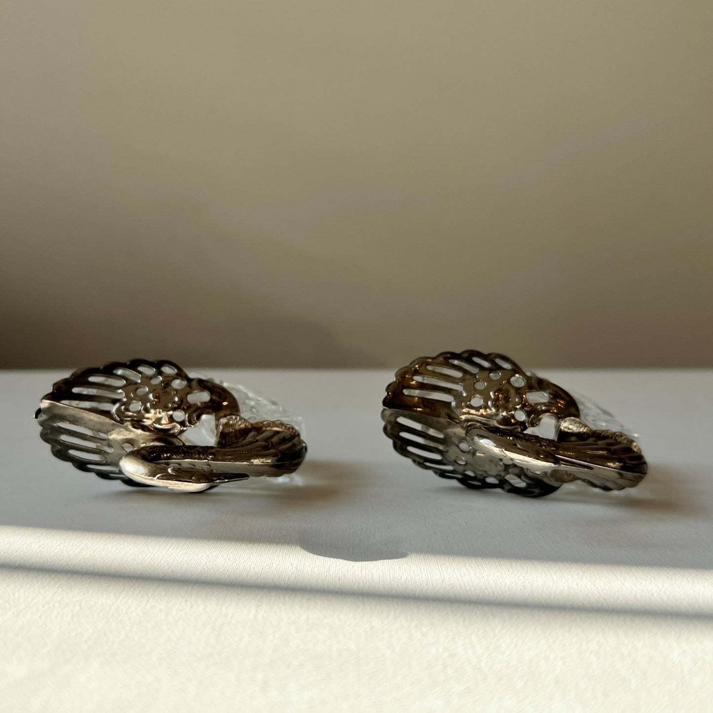 【Vintage】France - 1930s Crystal Swan Bowl with Spoon(Set of 2)