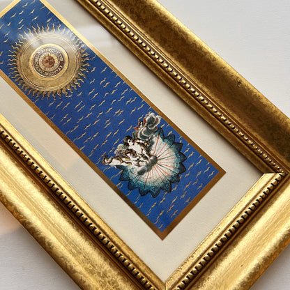 【Vintage】US - 1950‐70s Angel and Sun Picture with Frame