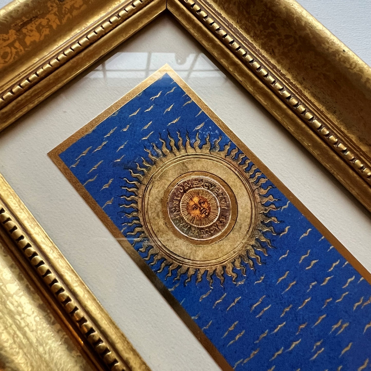 【Vintage】US - 1950‐70s Angel and Sun Picture with Frame