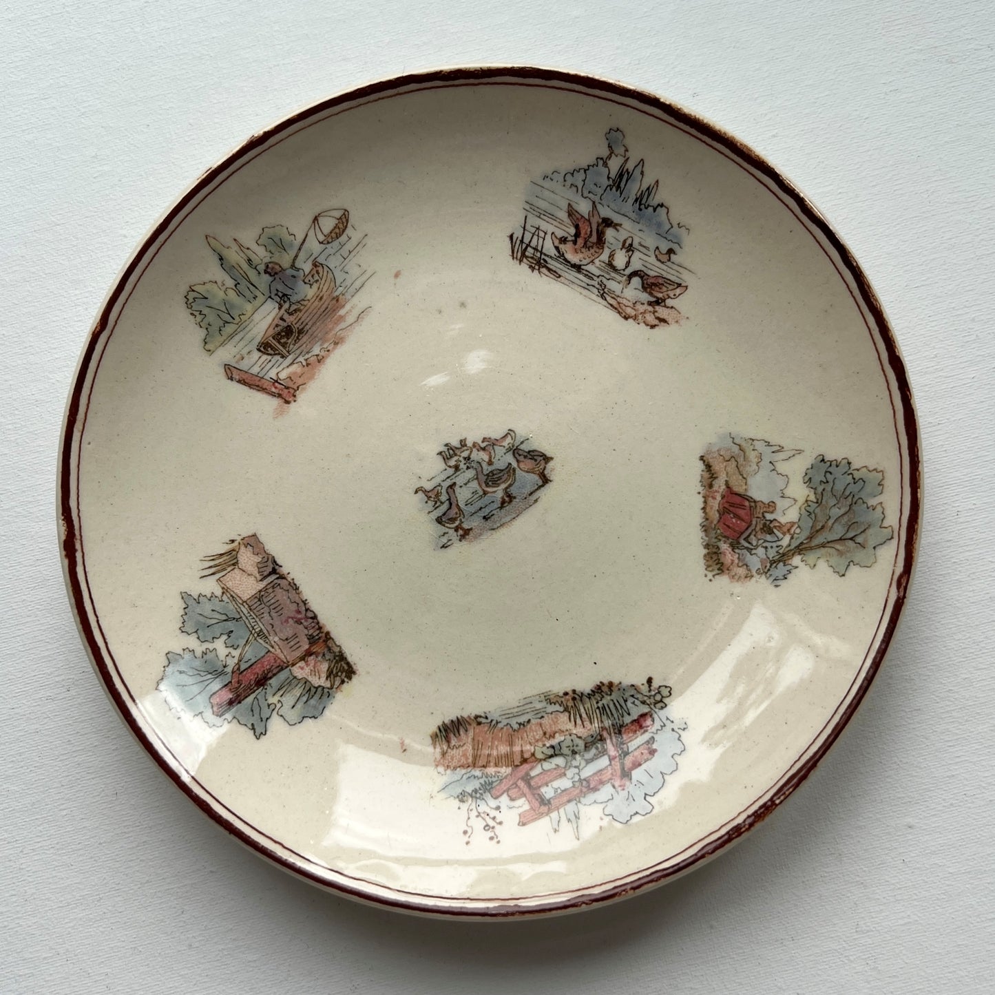 【Antique】France ‐ 1880-1900s Sarreguemines Mini Plate