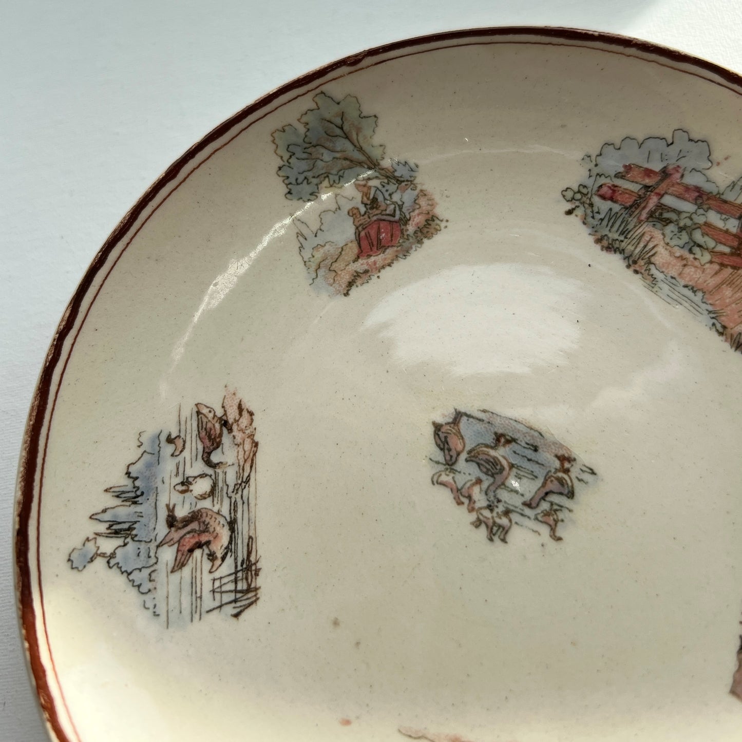 【Antique】France ‐ 1880-1900s Sarreguemines Mini Plate