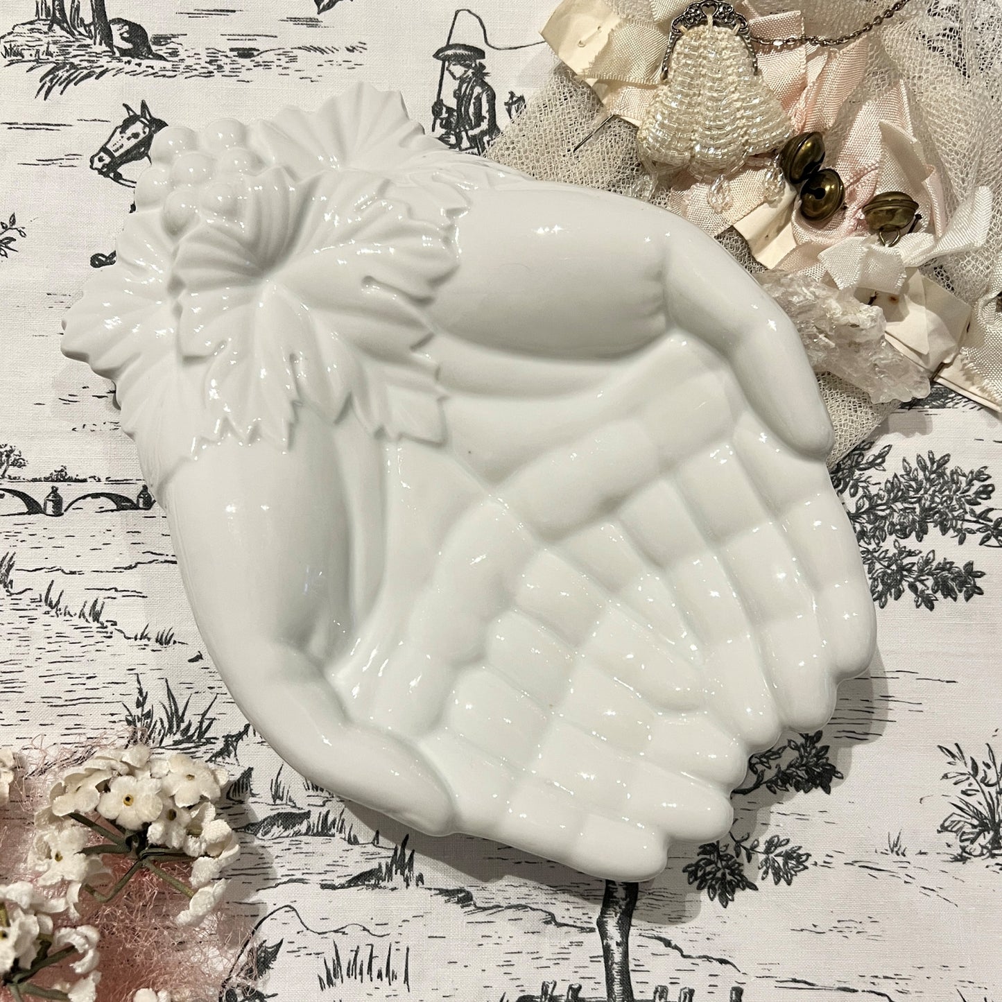 【Vintage】France ‐ 1950s Pottery Hand Tray