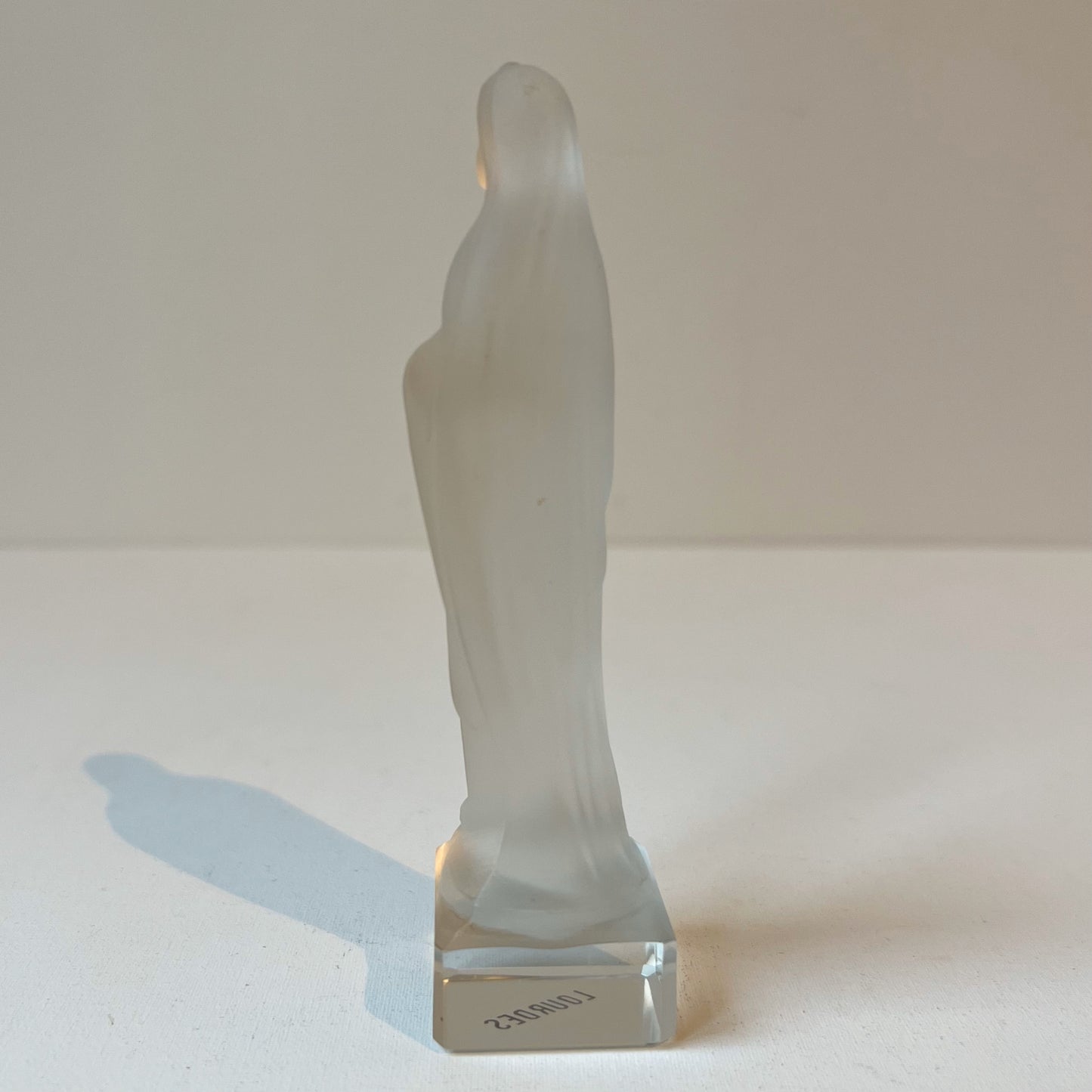 【Vintage】France - 1950s Our Lady of Lourdes Glass Statue