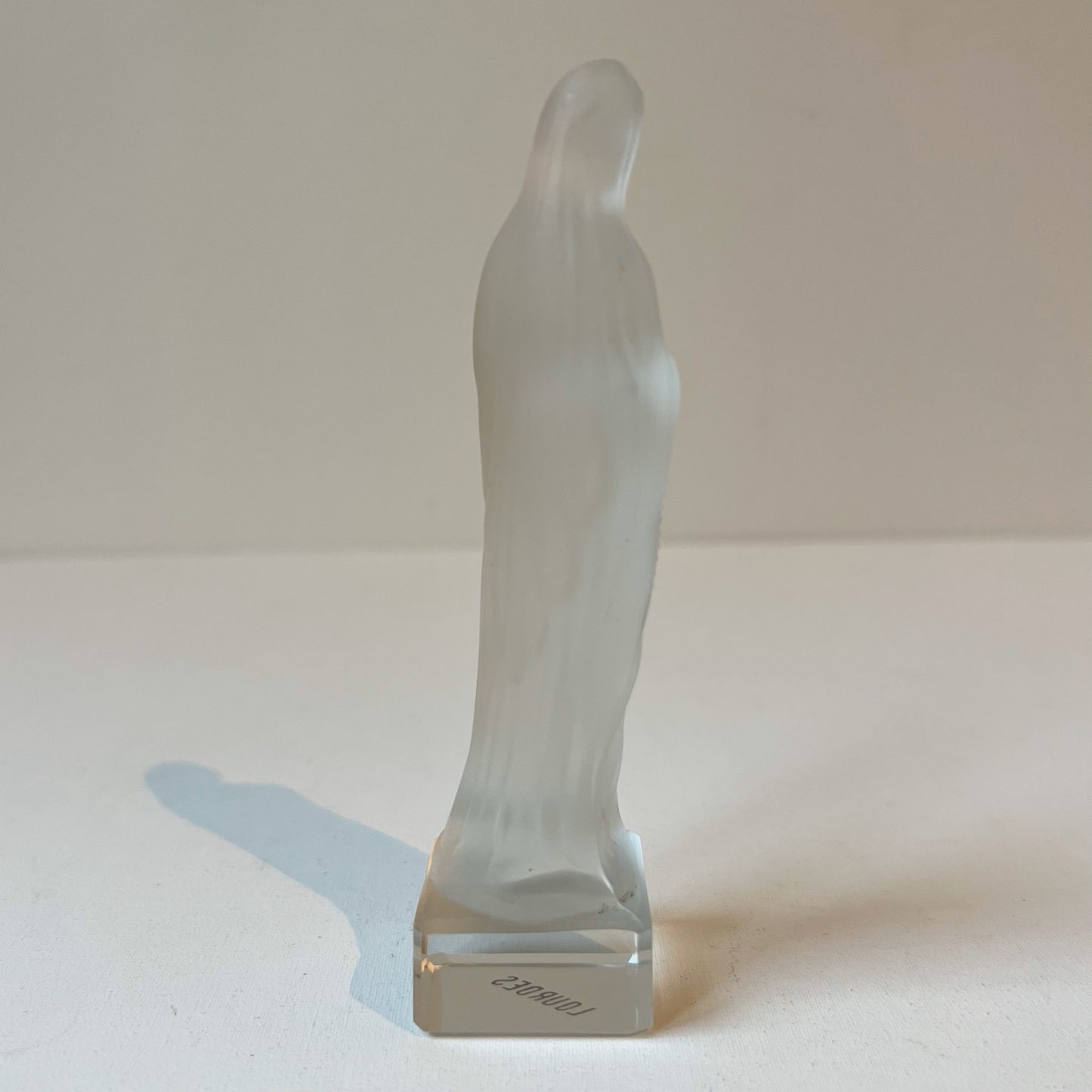 【Vintage】France - 1950s Our Lady of Lourdes Glass Statue