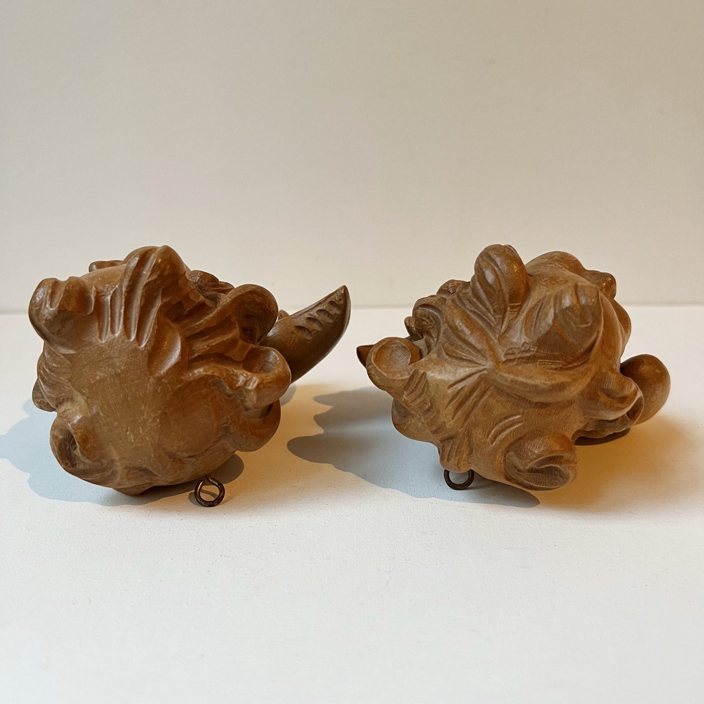 【Vintage】Italy - 1950s Wooden Carving Angel Head（Set of 2）