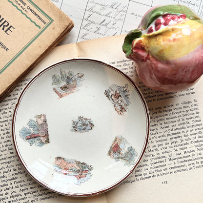 【Antique】France ‐ 1880-1900s Sarreguemines Mini Plate