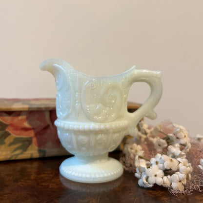 【Vintage】France - 1930s Portieux Louis XV White Opaline Pitcher Creamer